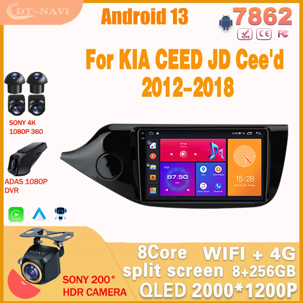 

Android 13 Car Radio For KIA Cee'd CEED JD 2012-2018 NO 2Din Multimedia Video Player GPS Navigation Stereo Carplay Auto 4G WIFI