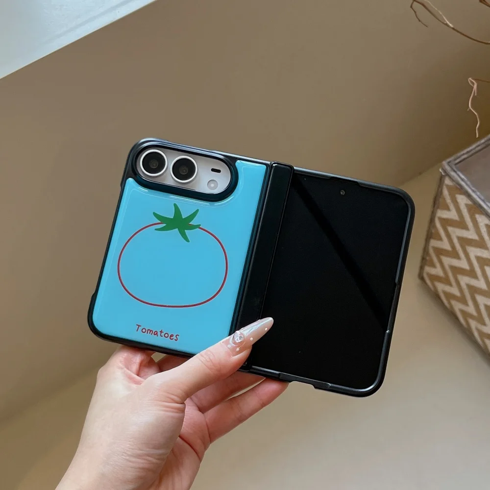New Korean Ins Colorful Pattern Flower Black Phone Case for Apple iPhone Duo Cover Fashion Anti-fall Protective Cases Cute Sweet