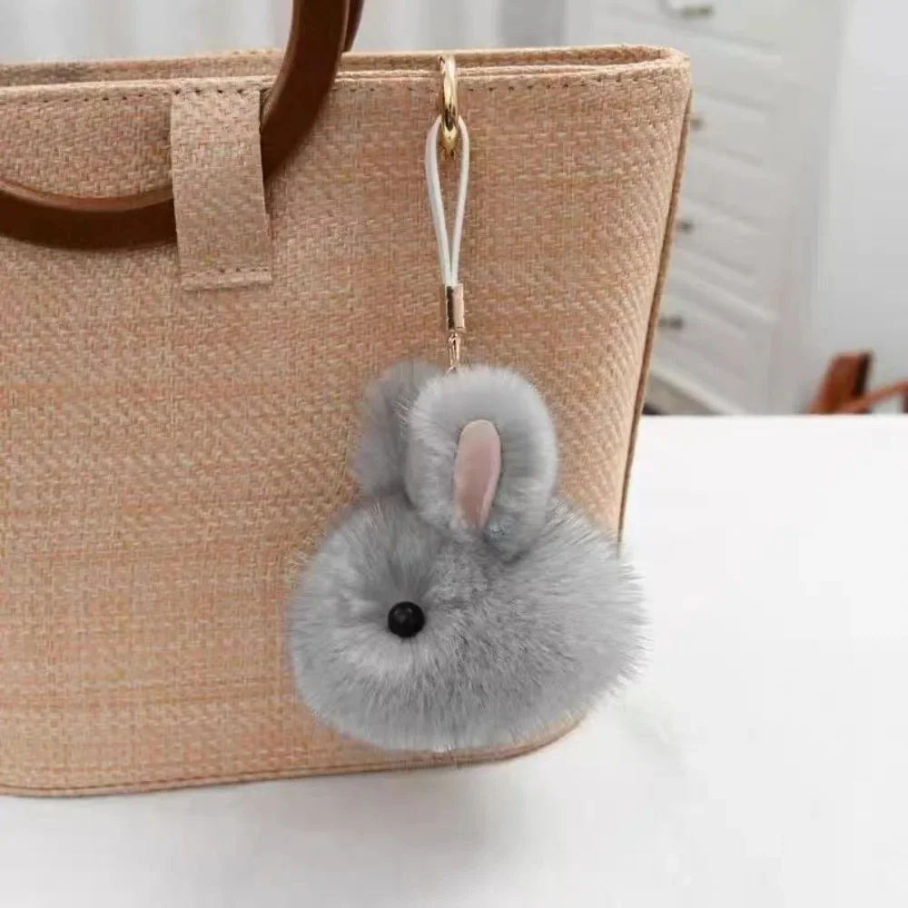 Przenośna torba z królikiem Breloczek Mini królik Breloczek do kluczy Śliczny króliczek z futra Hairball Breloczek do torby samochodowej — zdjęcie 2
