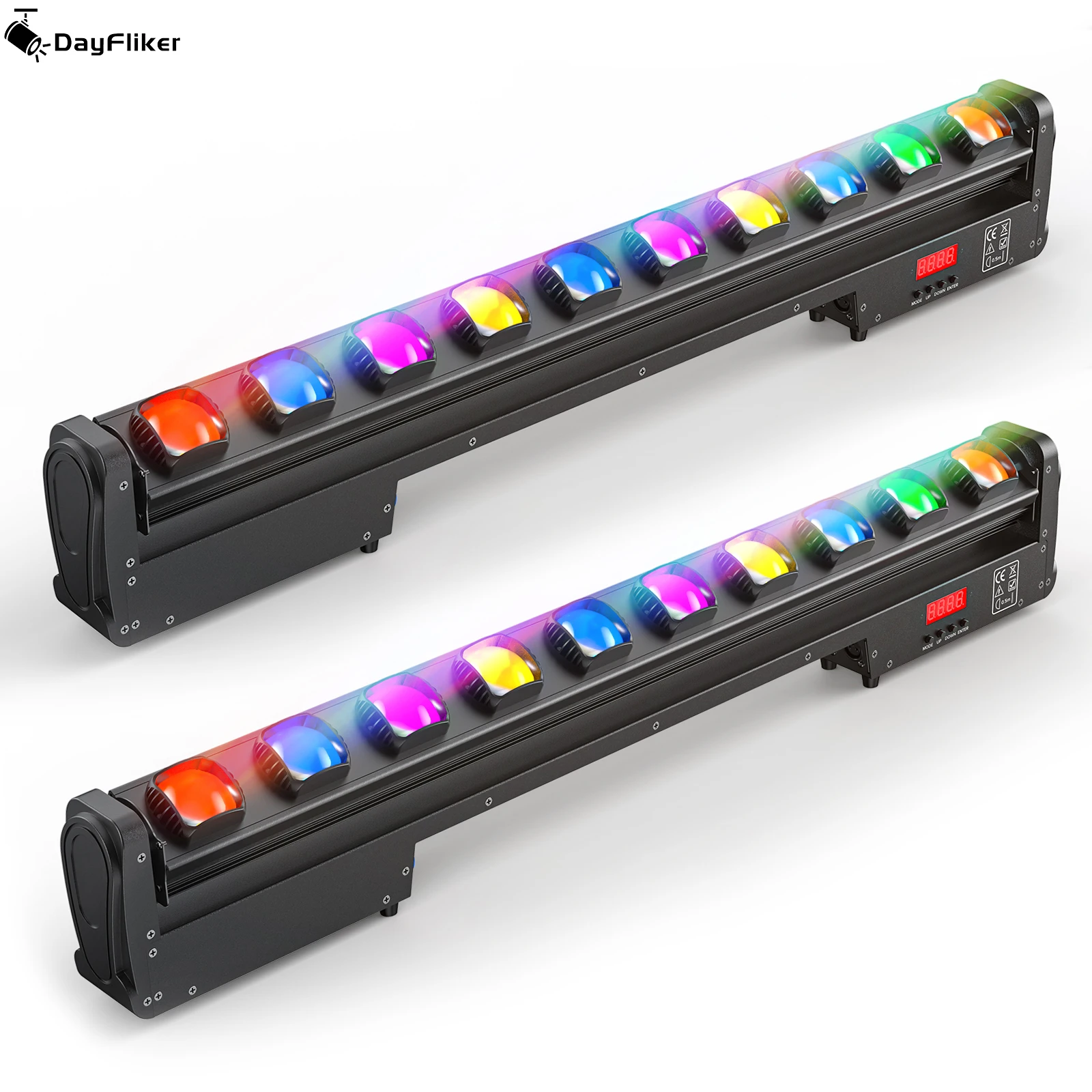 LeLeght 2Pcs 250W RGBW Beam Wall Washer Light 4 IN 1 Wall Washing Rotatable Lamp Stage Swing Dot Light for Party Concert Disco