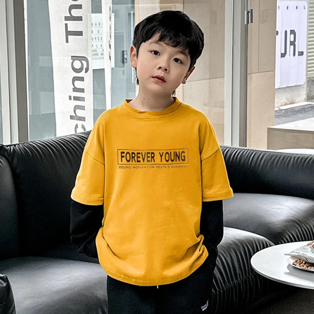 Baby Po Elementary School Men Long-sleeved junior spring autumn casual T-shirt TF3