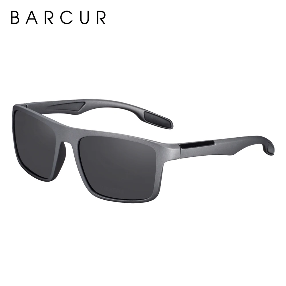 BARCUR Brand Men Sunglasses TR90 Frame Ultralight Polarized Sun Glasses For Square Eyewear UV400 Women sunglasses