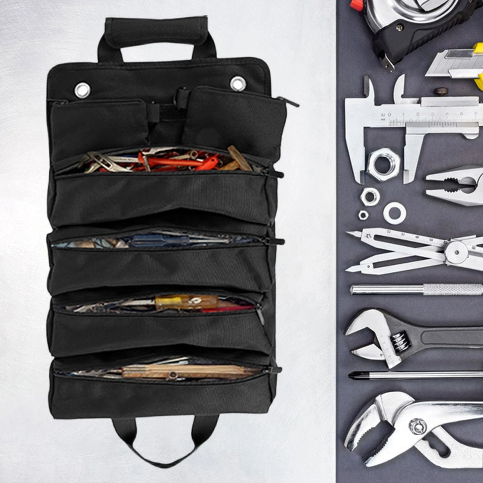 

Roll Up Bag Hardware Tool Bag Oxford Cloth Accessory Bag Roll-Up Canvas Bag Electrician'S Bag Tool Storage Container