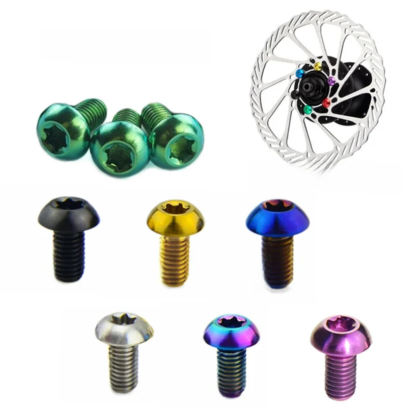 AliExpress 1/6Pcs Titanium Screw M5 x 10mm Bike Disc Brake Rotor Bolts MTB Bicycle Ultralight Titanium Alloy T25 Torx Rotor Bolts