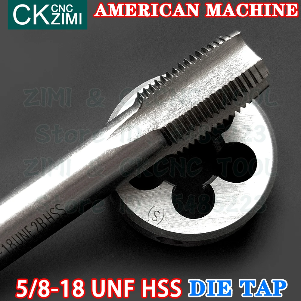 5/8-18UNF 5/8-18 UNF Hss Rechte Handvat Amerikaanse Standaard Machine Die Tap Hoge Snelheid Staaldraad Tikken boor Ronde Sterven Metalen