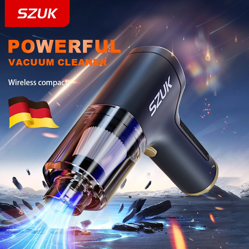 SZUK Powerful Car Vacuum Cleaner Mini Car Wireless Cleaner Cleaning Machine HandHeld Portable Vacuum Cleaner for Car and Home