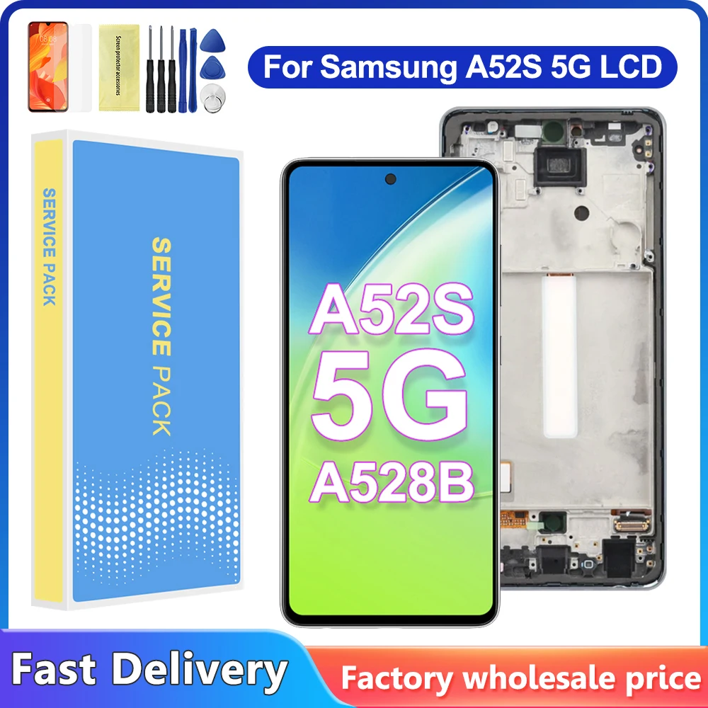 TFT Qualität Für Samsung A52s 5G LCD Touch Screen Digitizer Montage Display Für SAMSUNG A528 A528N SM-A528B LCD Display