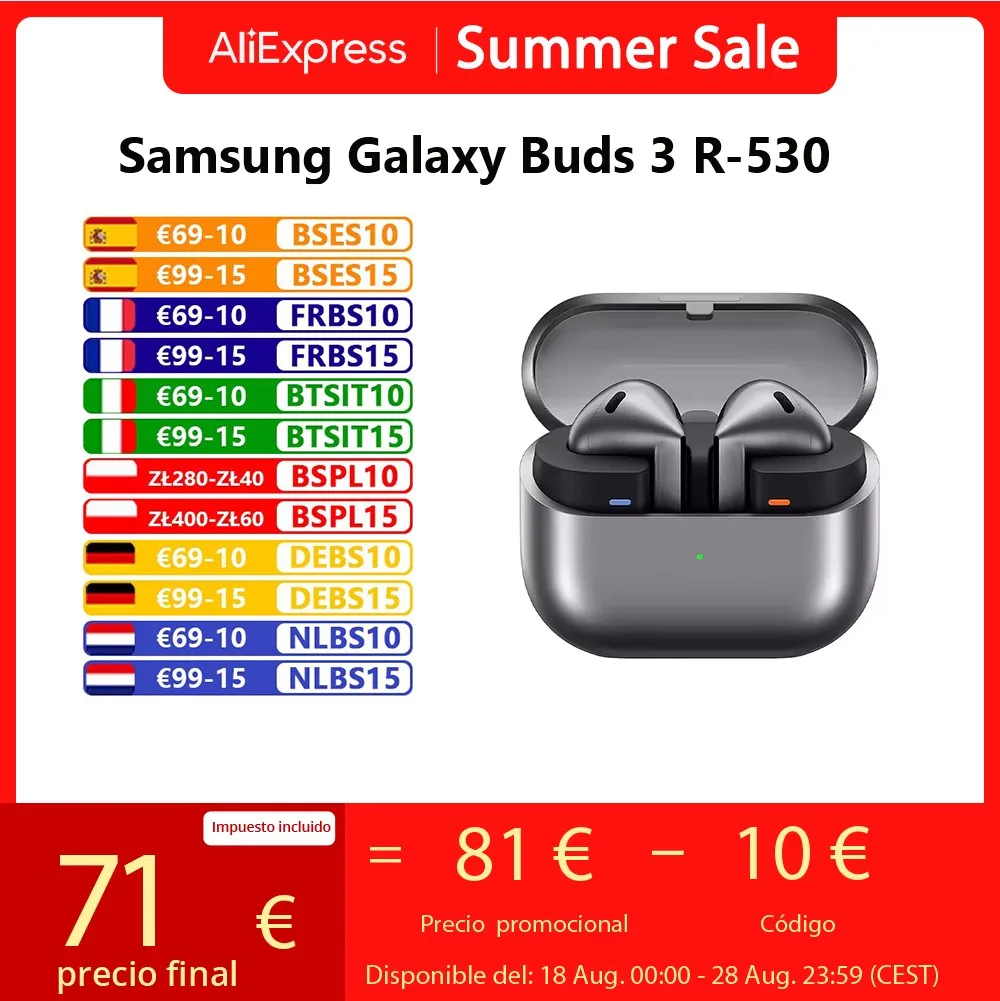 Original Samsung Galaxy Buds3 True Wireless Ohrhörer Aktive Geräuschunterdrückung Bluetooth 5.4 IP57 Wasserdichtheit 360 Audio Samsung Galaxy Buds 3