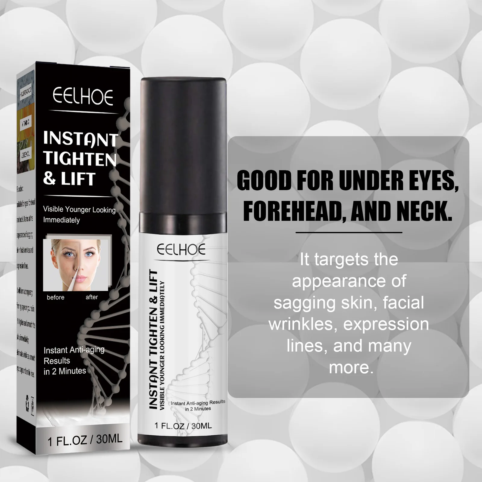 

Eelhoe Instant Wrinkle Remover Serum Mild Moisturizing Whitening Remove Puffiness Firm Facial Fade Fine Line Wrinkle Lift Liquid