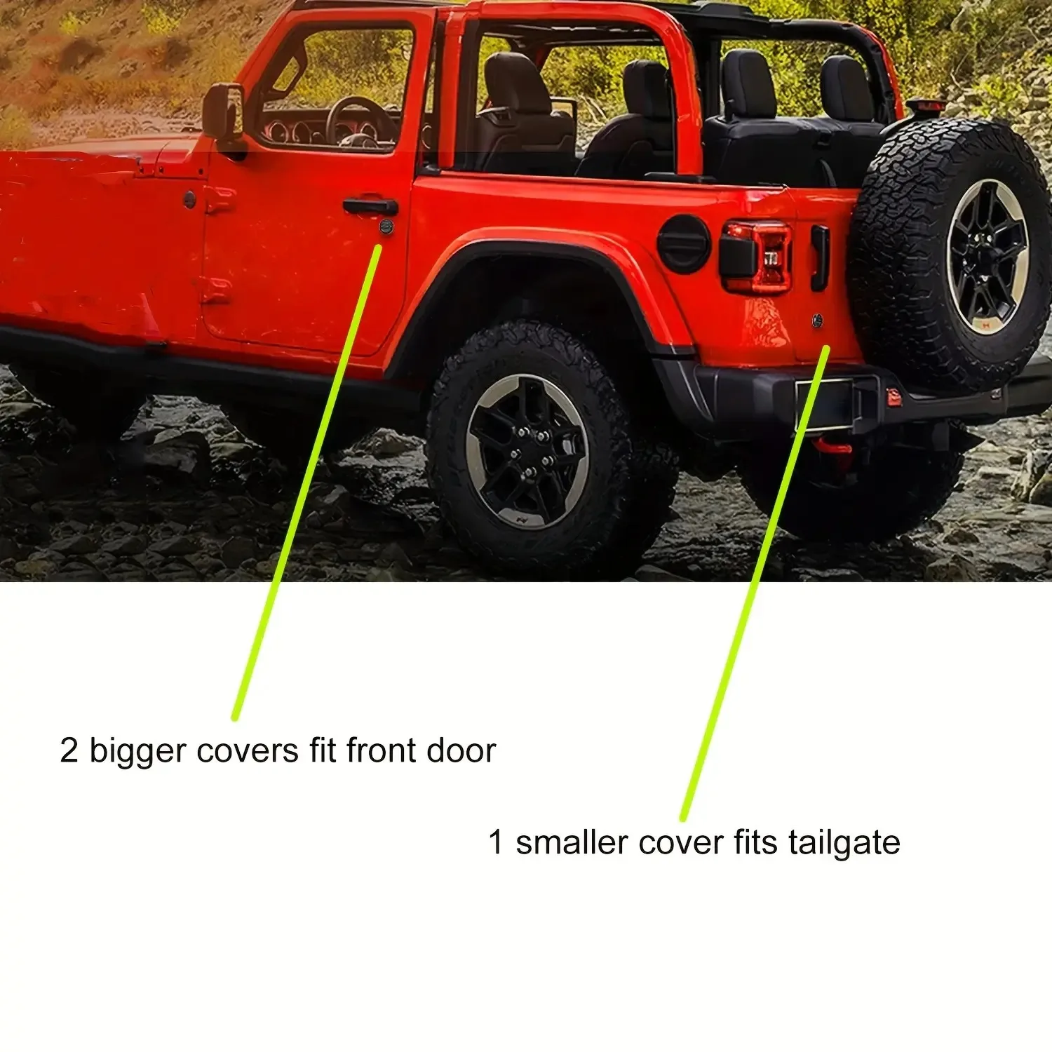 Magnetic Car Key Protector Keyhole Covers for 2018-2025 Jeep Wrangler JL & Gladiator JT JL/JT Series, ABS Plastic, Tool-Free Install, 95% Mud & Waterproof Blocker, Front Door Lock Dent & Ding Resistance, Abs Plastic Resists Dents And Dings