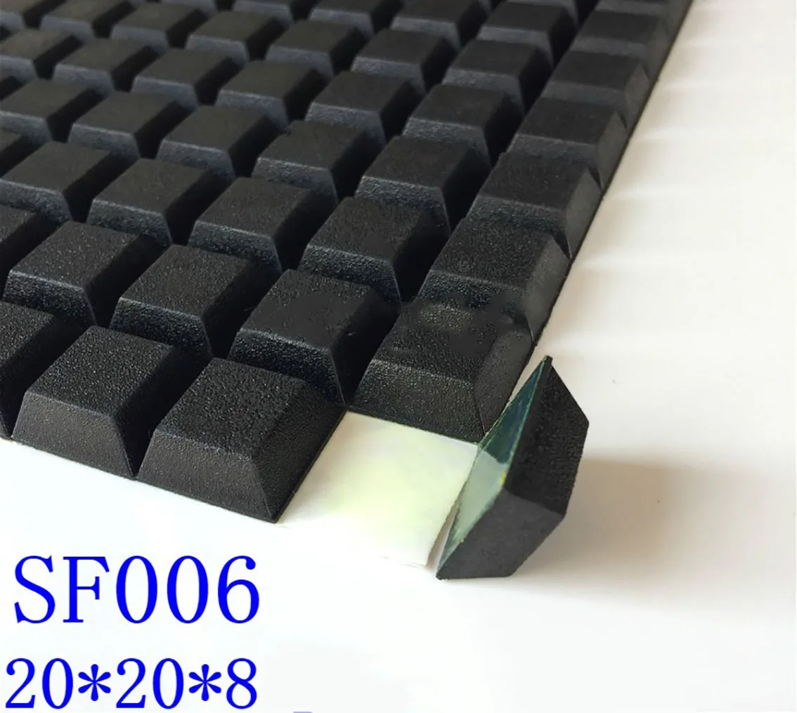 10Pcs Black Square Rubber Feet Pad 20*20*8mm Self-adhesive Anti-Slip Pads Seal Gasket