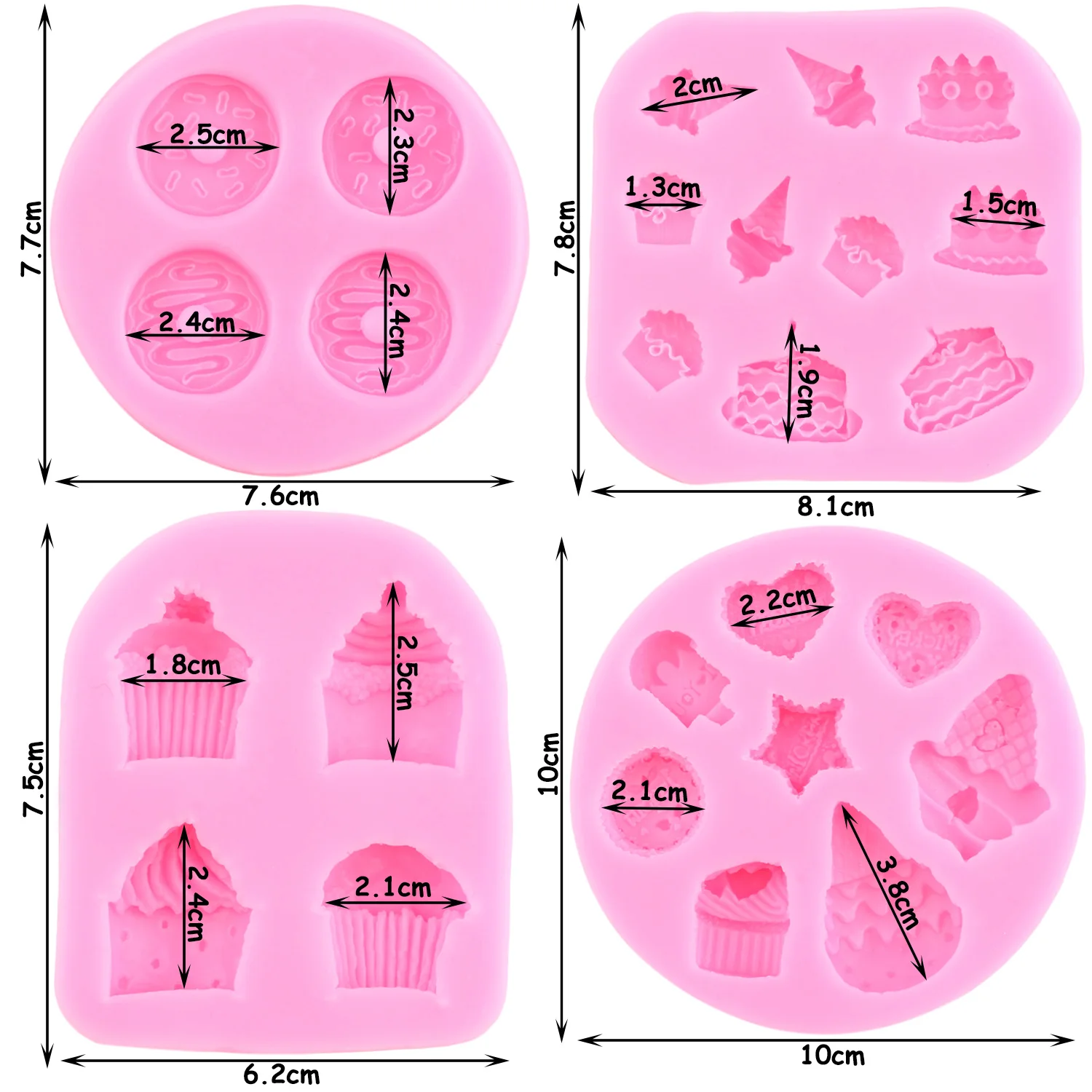 Ice Cream Silicone Molds Donut Fondant Mold Cake Decorating Tools DIY Cupcake Topper Candy Resin Clay Chocolate Gumpaste Moulds