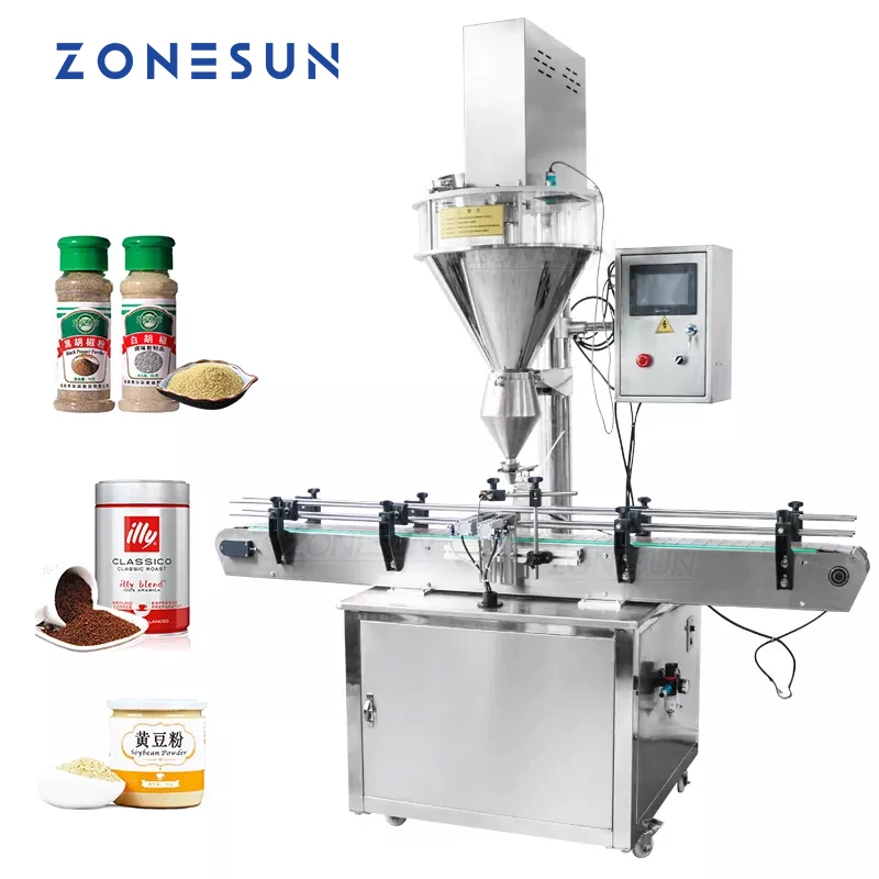 ZONESUN 10-2000g Automatic Precision Milk Protein Pigment Powder Filling Machine with Mixer