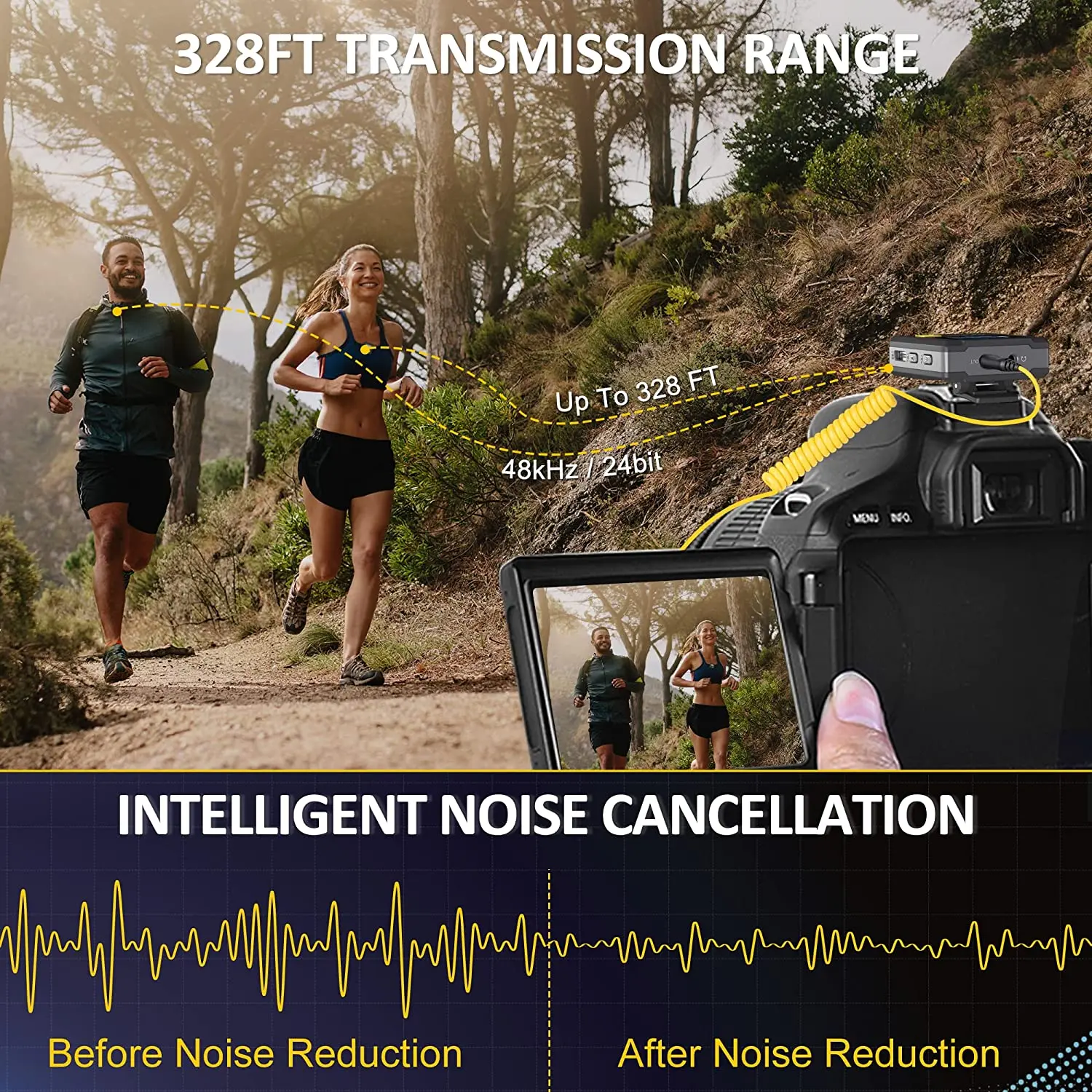 Mikrofon Lavalier Nirkabel 7RYMS IRay DW20 PRO 2.4G Mikrofon Kerah dengan Kotak Pengisi Daya untuk Ponsel Kamera YouTube Siaran Langsung Tiktok