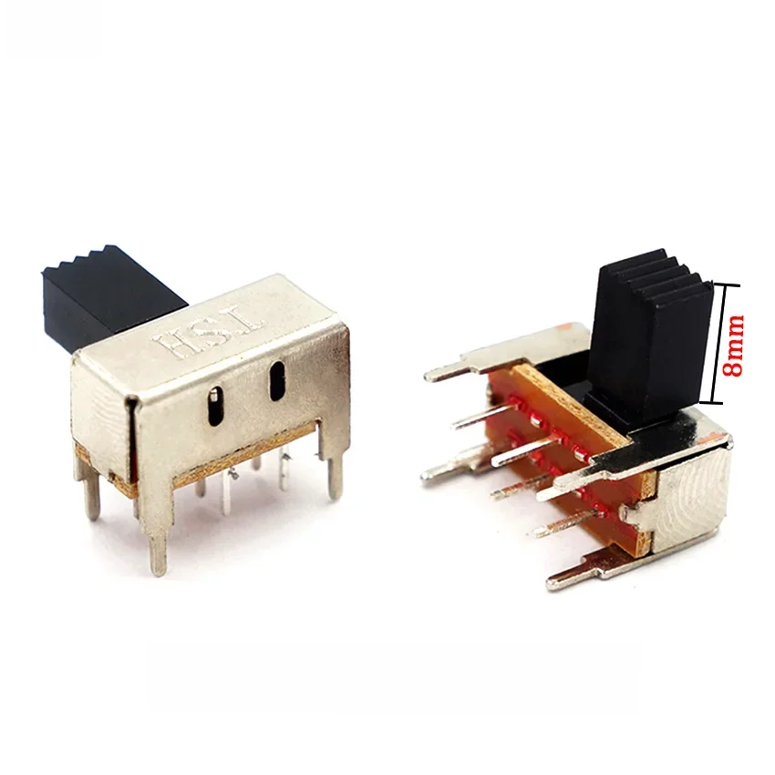 10 sztuk SK-22H04 dwustopniowy przełącznik dwurzędowy 6Pin pozioma stopka 2-stopniowy wzmacniacz mocy audio boczny przełącznik zasilania — zdjęcie 2