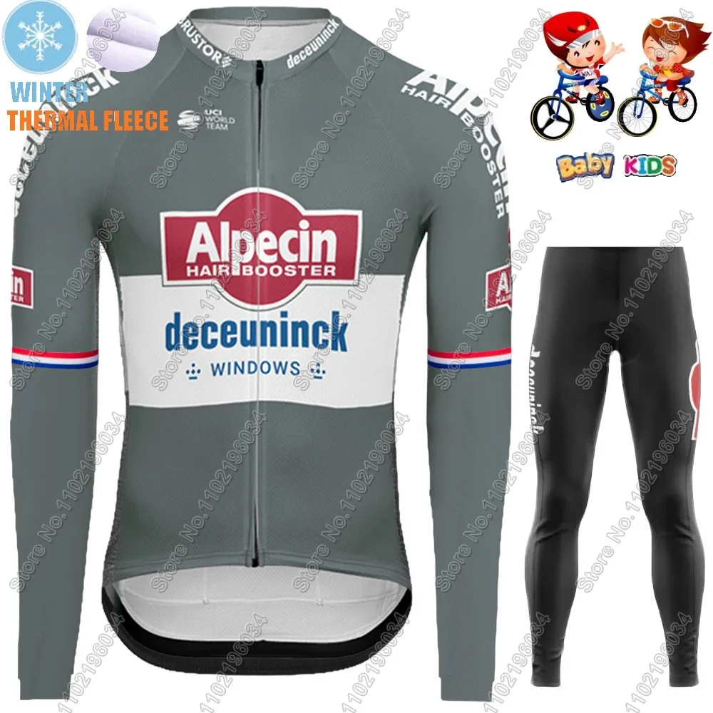 Kids Alpecin Deceuninck Team 2025 Cycling Jersey Set Boys and Girls Netherlands Clothing Long Sleeve Cycling Road Bike Shirt