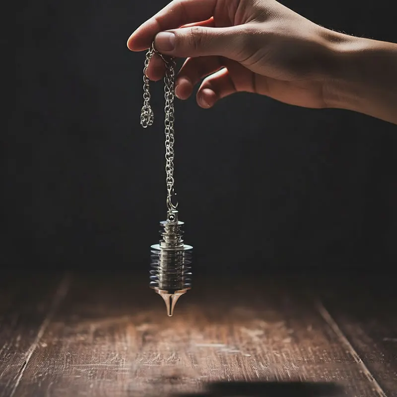 pendulo adivinación profesional isis cobre egipcio auténtico que se puede abrir para adivinación, radiestesia, curación, meditación, placa pesada de 7 anillos, colgantes de Metal péndulo testigo X233