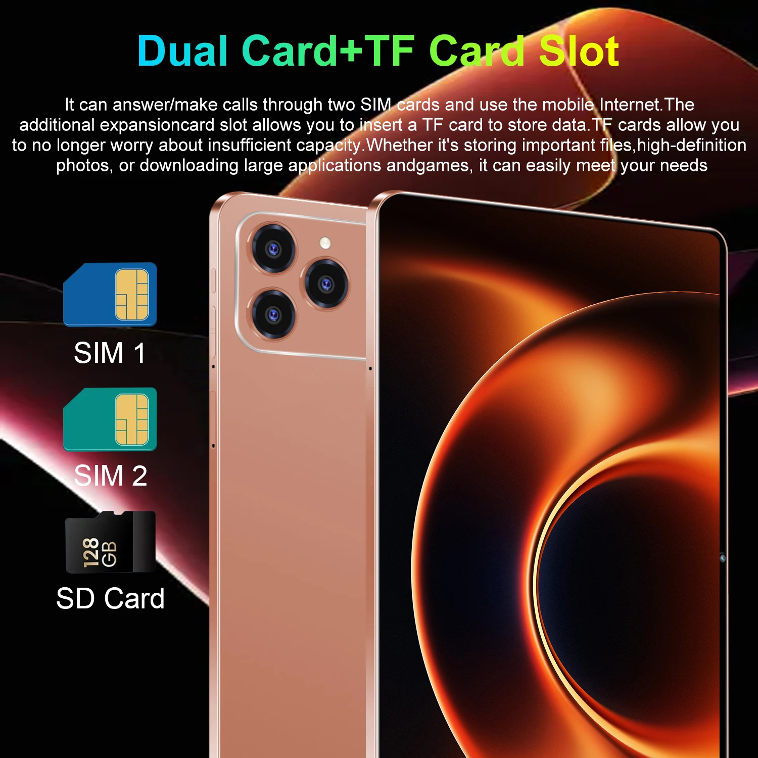 Imagen 8: Nueva Tablet 5G 2026 con Android 13.0, Pantalla de 10.36 Pulgadas, Llamadas Telefónicas, 16GB de RAM, 1TB de ROM, 20000mAh, 14 Núcleos, Doble SIM, Wifi, Tipo-C