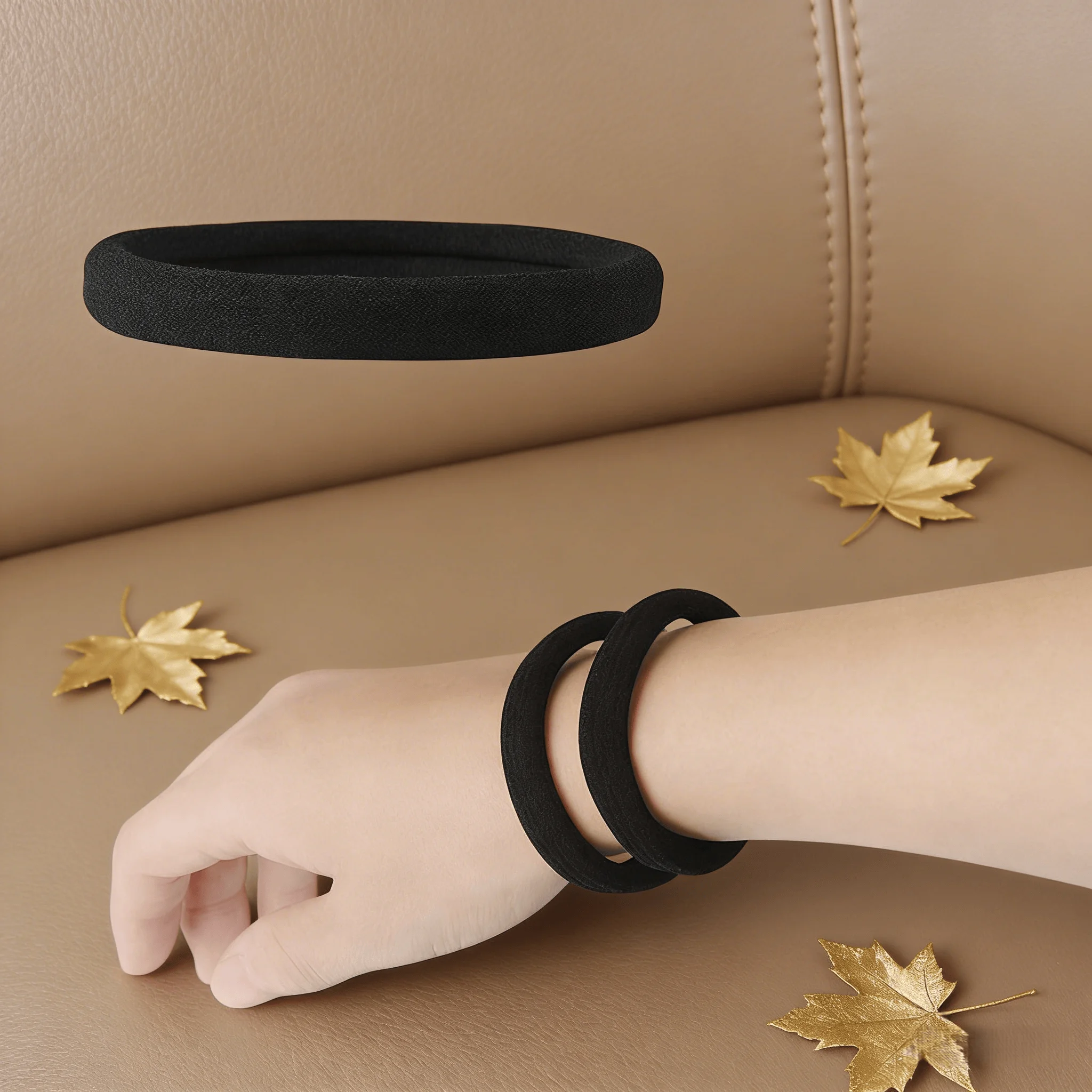 50 Ikat Rambut Hitam - Ramah untuk Rambut Tebal & Tipis |   Kit Penataan Rambut Serbaguna