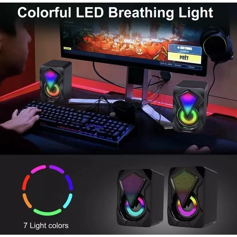 صندوق صوت P2 USB للكمبيوتر الشخصي والكمبيوتر المحمول والهاتف المحمول | صندوق صوت ستيريو صغير محمول مع صوت وجودة قوية #2