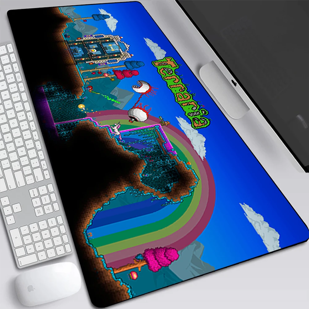 Terraria Large Gaming Mouse Pad Computer Laptop Mousepad Keyboard Pad Desk Mat PC Gamer Mouse Mat XXL Silicone Office Mausepad