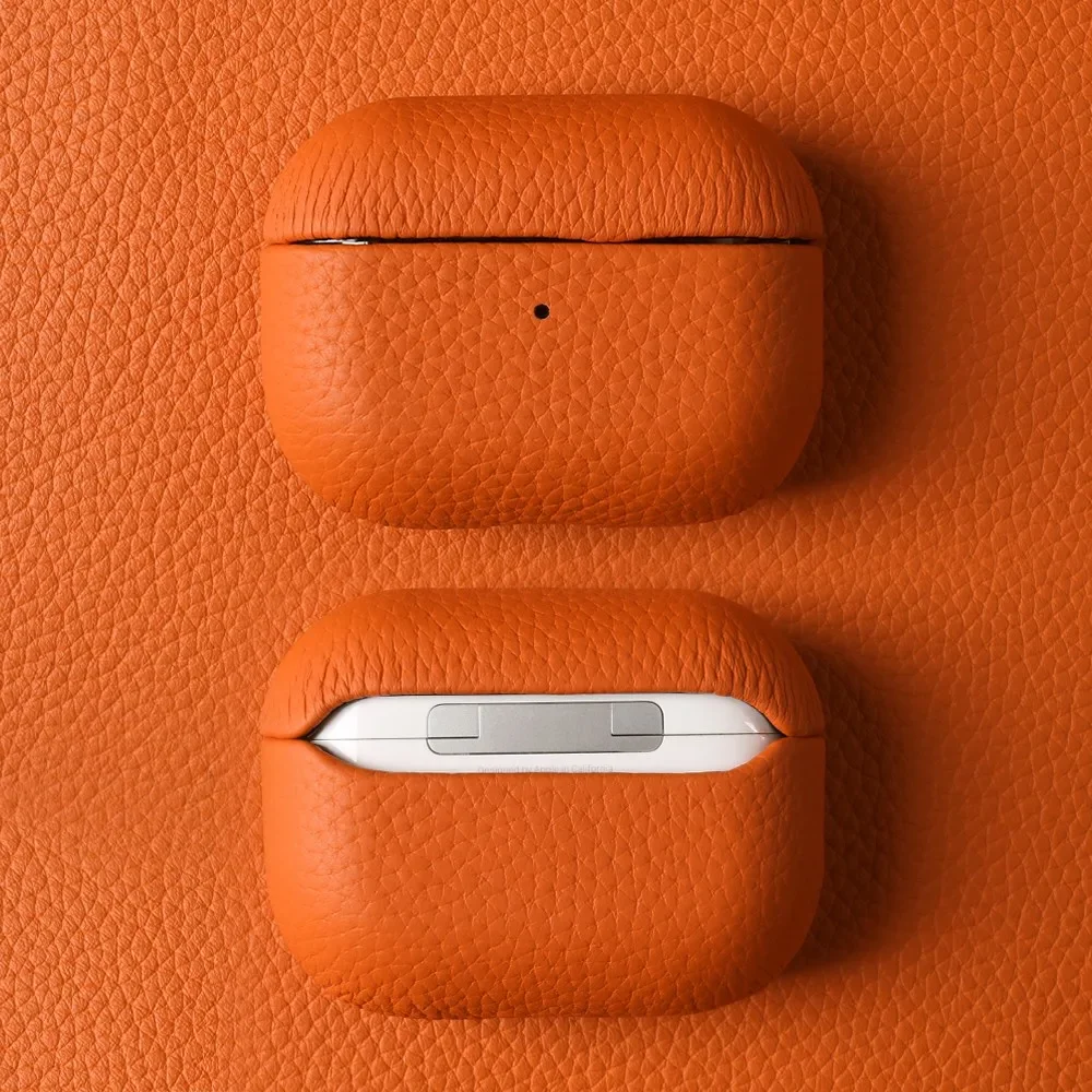 Étui Airpods Pro 2 en cuir véritable, 3 sacs de luxe faits à la main, boîte pour écouteurs Bluetooth sans fil, coque de protection