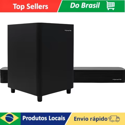 Kit Soundbar E Subwoofer Bluetooth Canais 2.1 130W RMS Com HDMI ARC USB AUX E Controle Remoto