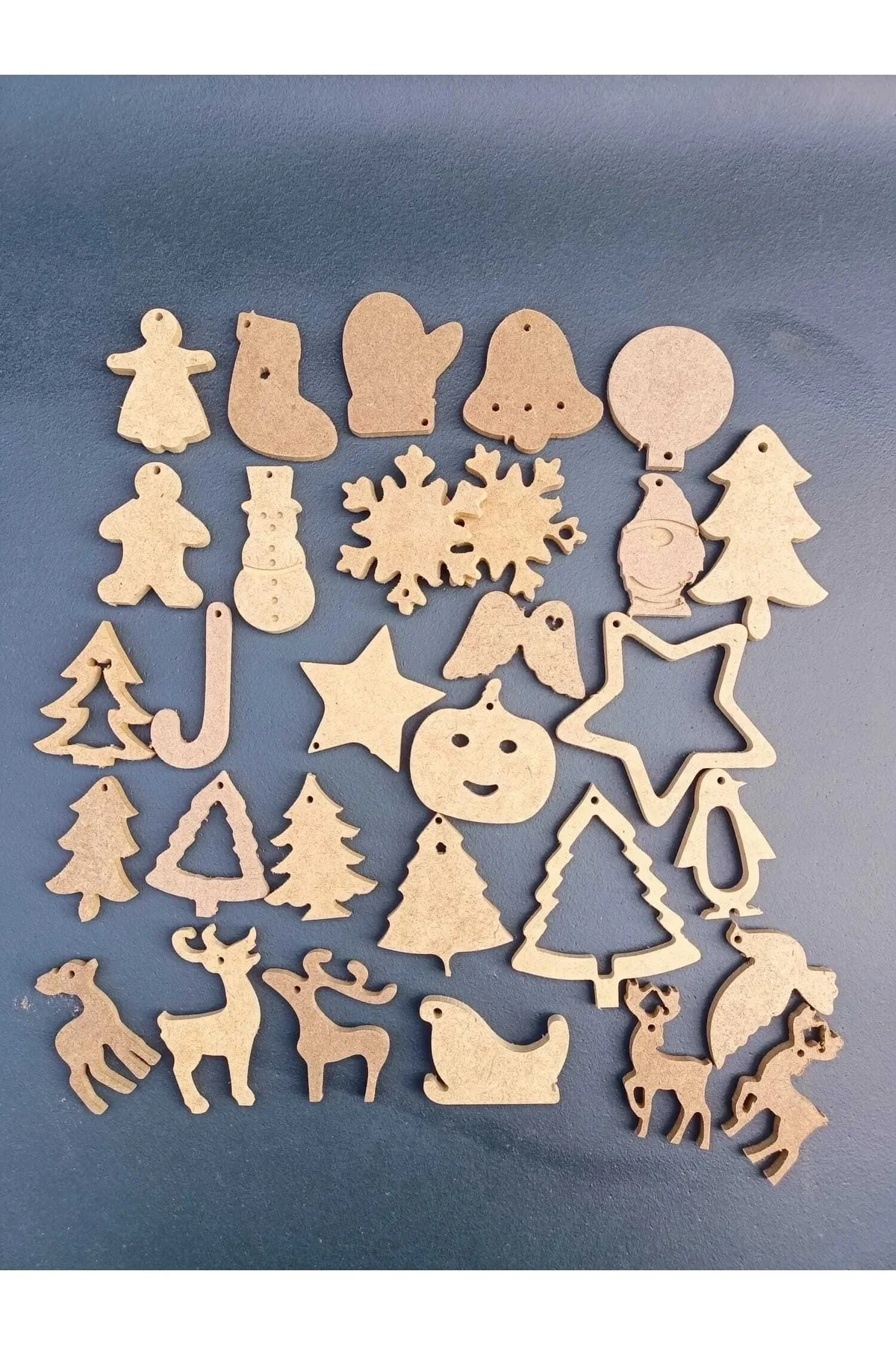 30 PCS Mixed Wooden Christmas Decorations Painting Set Christmas decorations 2024 Children's Room game learning art