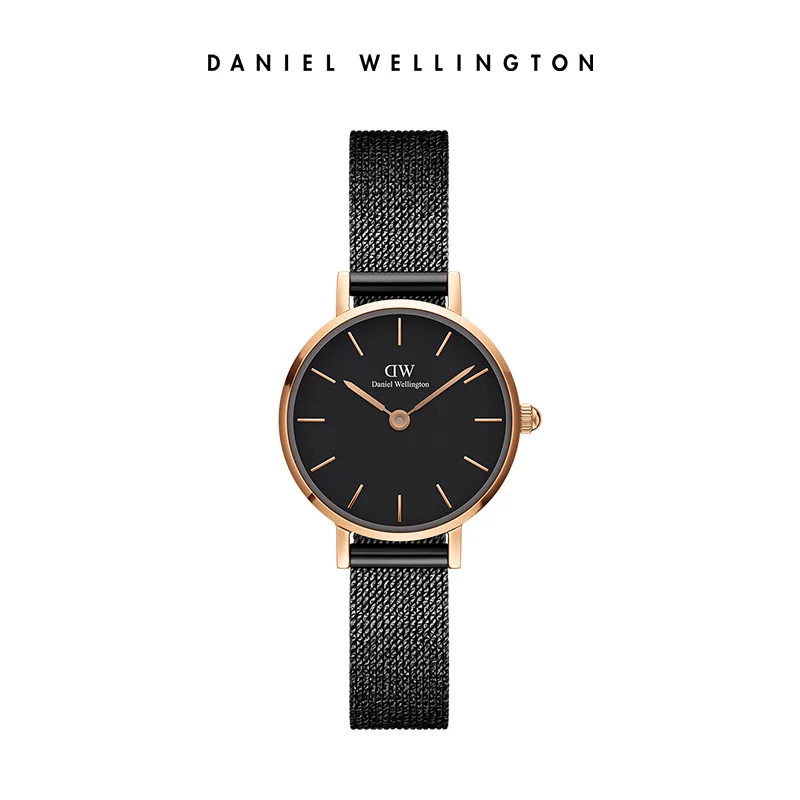Daniel Wellington Petite 24mm Women Watch Pressed Ashfield Melrose Rose Gold Black Mesh Strap Luxury Quartz Ladies Wristwatch