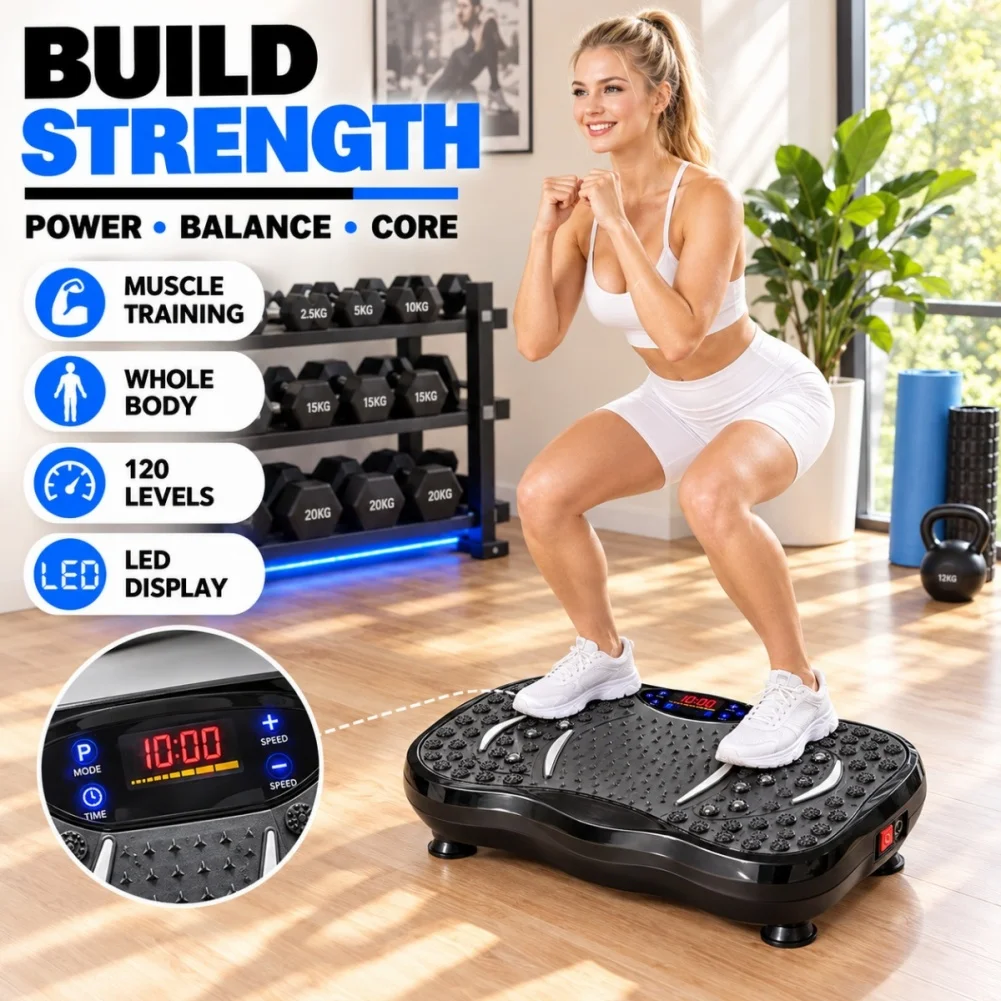 Vibration Plate 99 Speeds, Full Body Fitness Platform 330lbs, Quiet Vibration for Weight Loss Muscle Toning Seniors