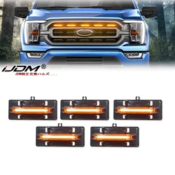 Car Accessories Front Grills Led Lights For Ford F150 F-150 XL XLT 2021 2022 2023 Led Lights Bar Grille Led Light Yellow Led