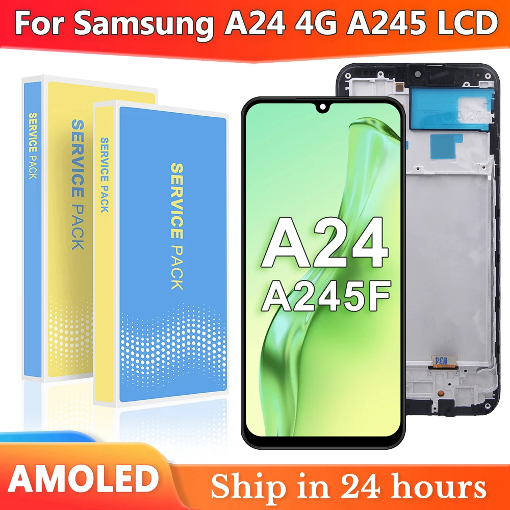 

AMOLED For Samsung A24 4G LCD Display Touch Screen Digitizer Assembly Replacement For Samsung A245F A245M A245N Display