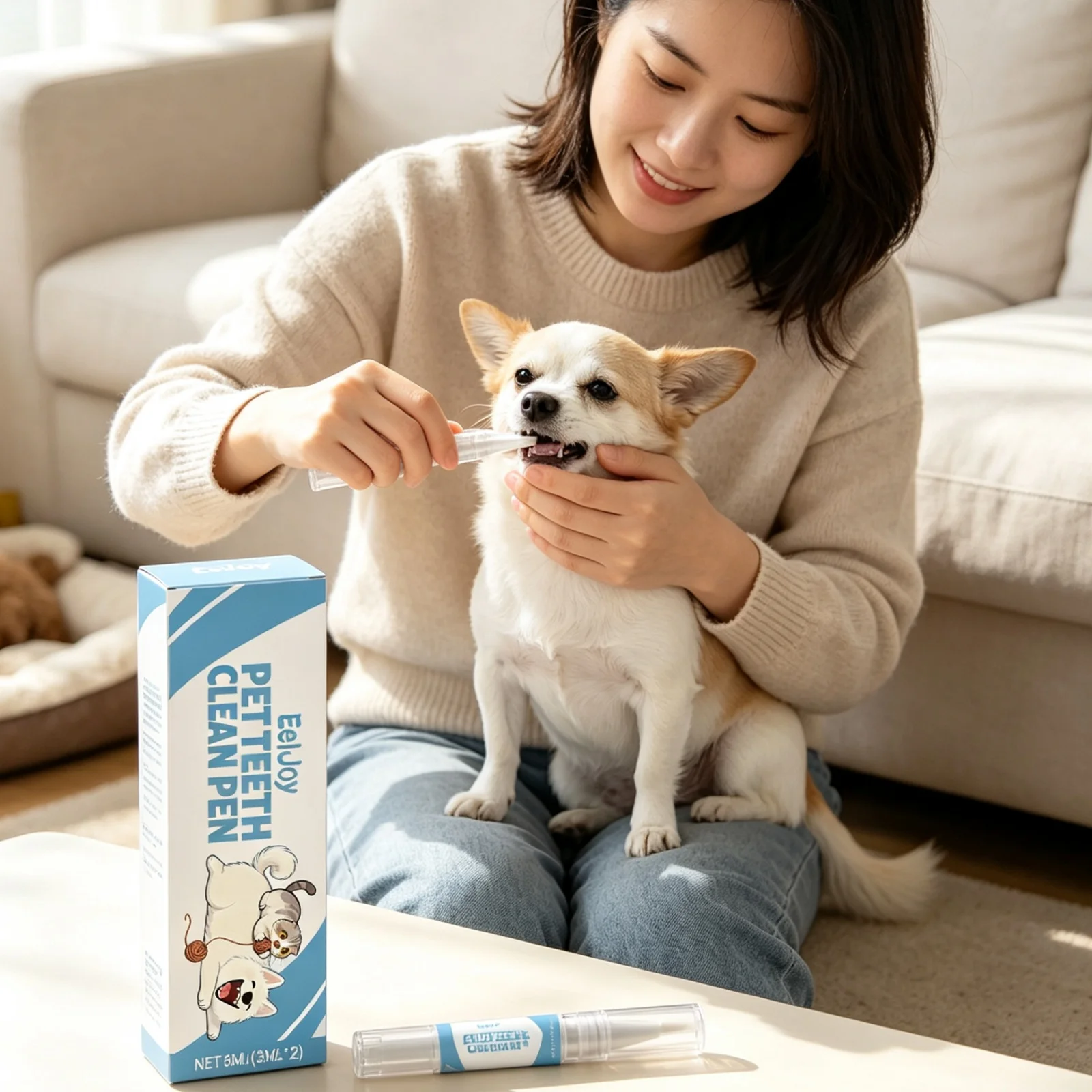EelJoy Pet Teeth Clean Pen Gentle Cleansing Oral Removing Dental Stains Protecting Gums Neutralize Odors Pet Breath Freshener