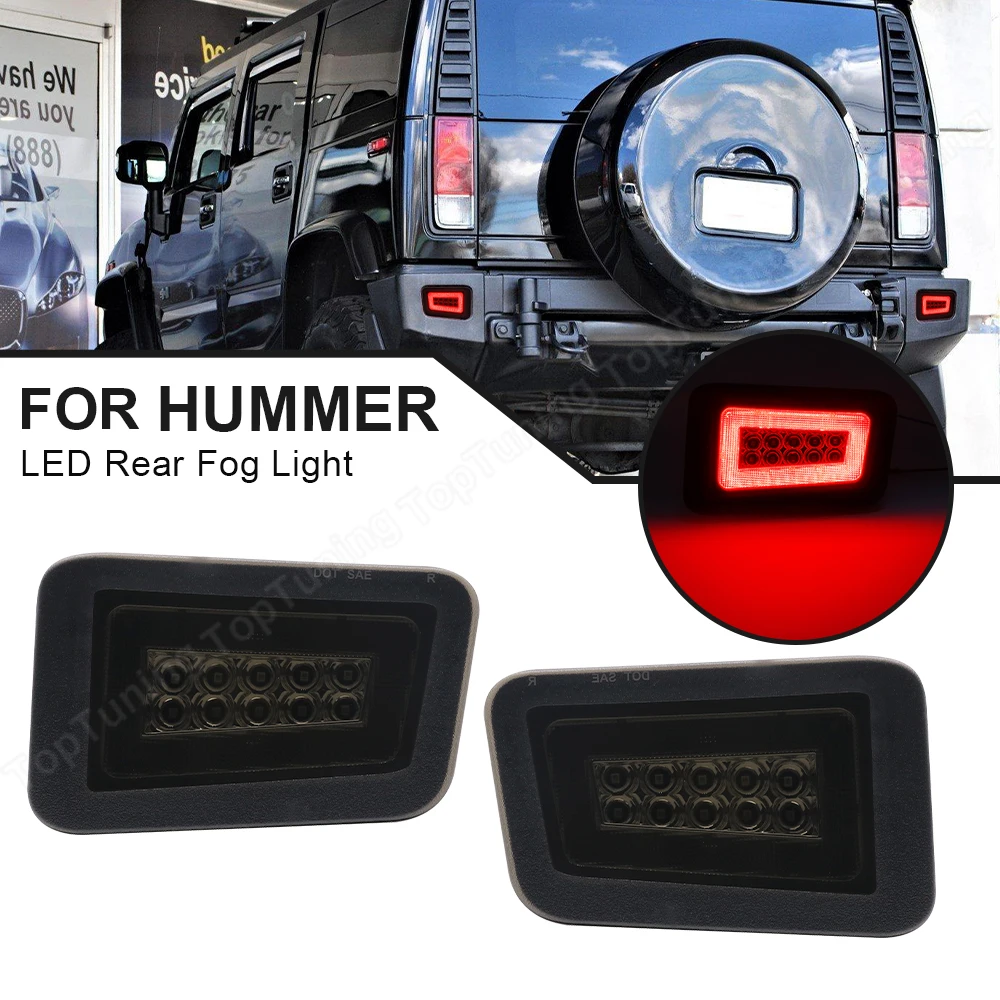 LED Rear Bumper Reflector Lights For Hummer H2 2005 2006 2007 2008 2009 Brake Tail & Rear Fog Lamp 25952324 25952325 15100038