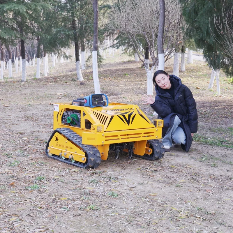 جهاز تحكم عن بعد زاحف صغير منزلي مخصص - ماكينة تشذيب العشب مع عرض قطع 550 مم لتصفيف الفناء