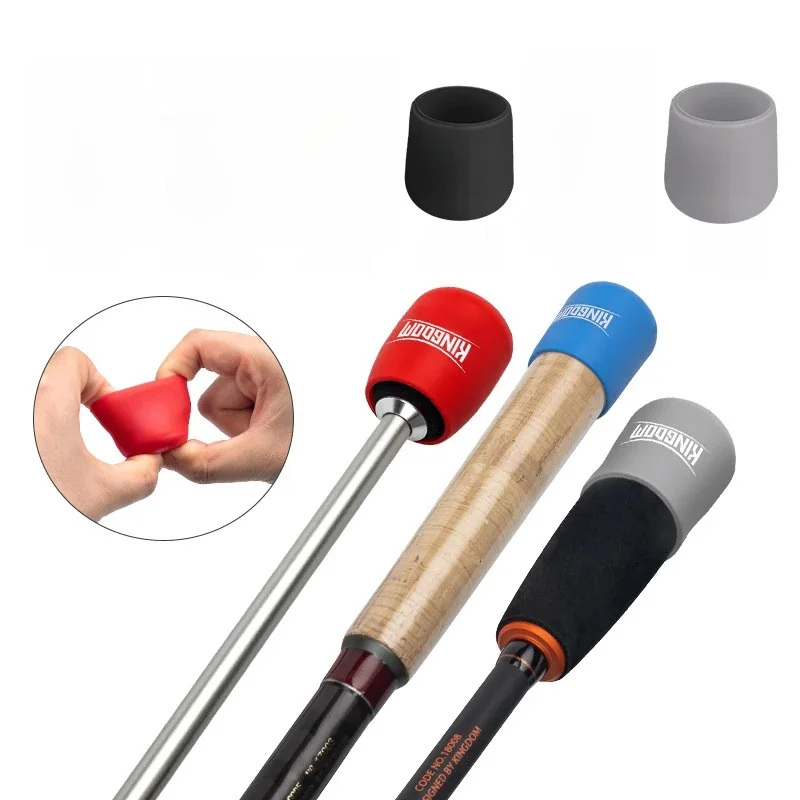 Kingdom 1 pièces leurre canne à pêche poignée étui de protection serré Silicone tige bouchon bas protecteur matériel de pêche accessoires