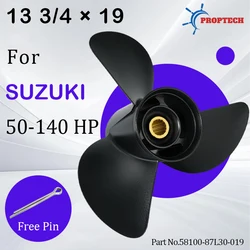 13 3/4x19 For Suzuki Outboard Propeller 60hp 70hp 90hp 100hp 115hp 140hp Boat Engine Aluminum Screw 3 Blade 15 Spline