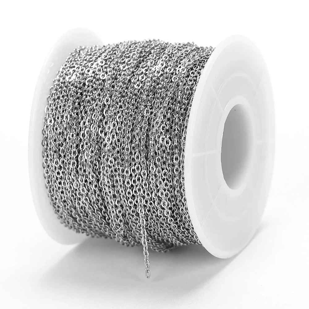 10 metrów 1/1,5/2 mm Łańcuchy krzyżowe ze stali nierdzewnej w kształcie litery O do naszyjników Bransoletki Biżuteria DIY — zdjęcie 2