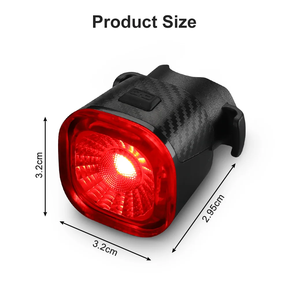Hollarm Bicycle Smart Brake Tail Light USB Rechargeable Road Bike Auto Brake Sensing Light IPX6 Waterproof LED Warning Rear Lamp