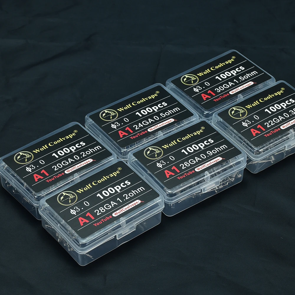 

Волк coolvape 100 шт. готовый катушечный провод для самостоятельной сборки RDA RBA бак готовая катушка для вейпа A1 спиральный сопротивление нагревательный провод