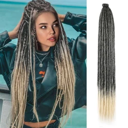 24 Inch Synthetic Dreadlock Hair Extensions, 5Strands/Lot Single Ended Soft Dreads Locks Hippie Style Dreadlock for Women