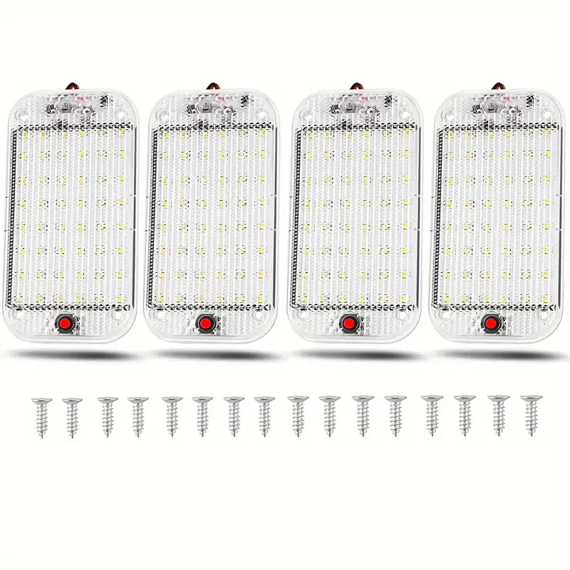 

1pc/2pcs/4pcs RV Ceiling Dome Light With Switch 12V 24V Universal Car Interior Reading Light For Van Truck Camper Trailer Boats