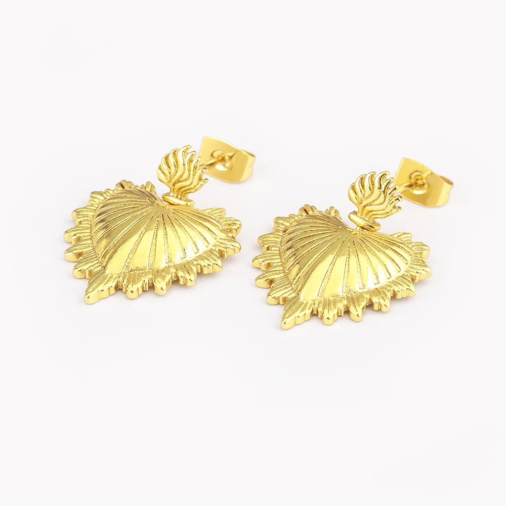 Nidin New Trendy Classic Heart Shape Irregular Charm Stud Earrings For Women OL Style Ear Jewelry Accessories Daily Party Gifts