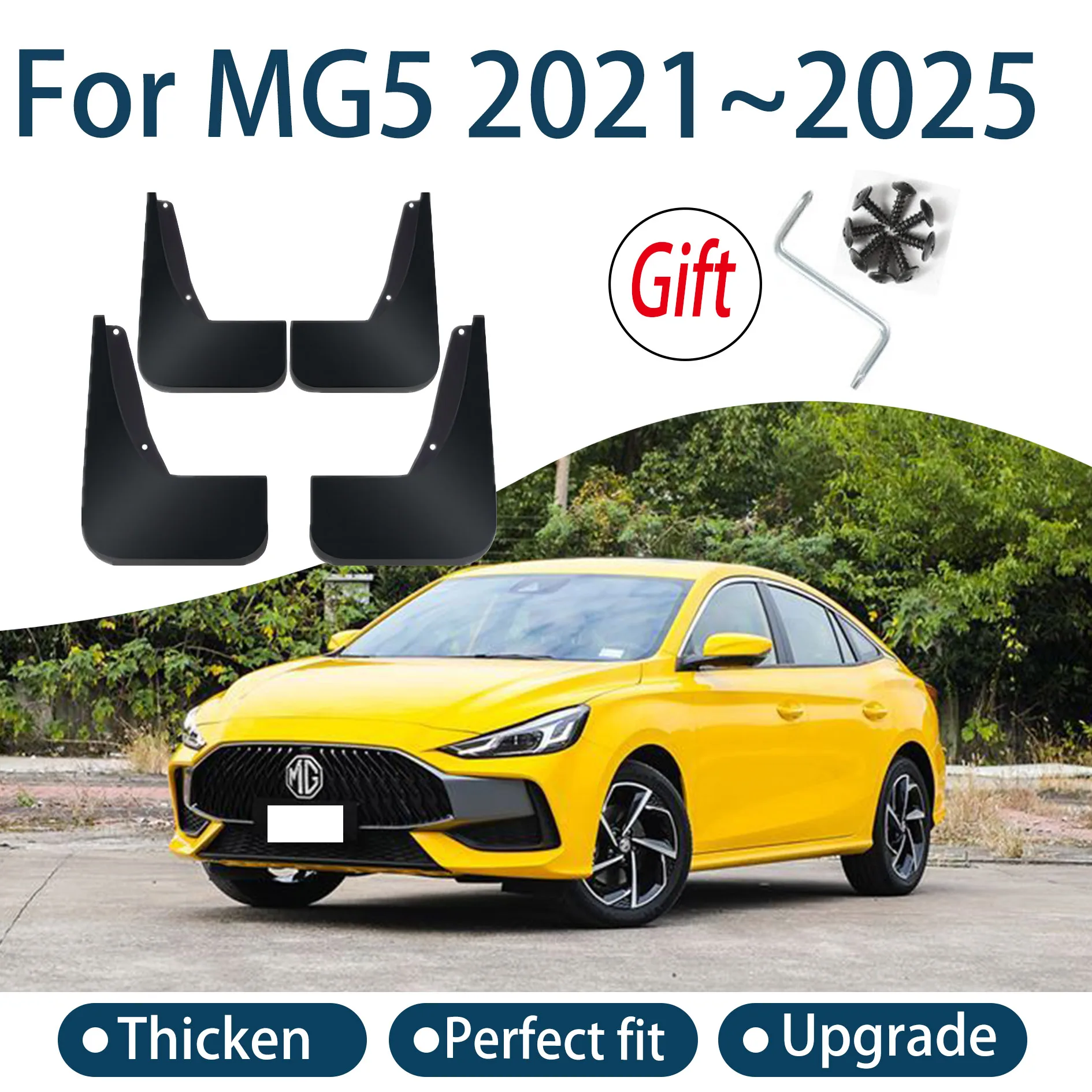 

Auto Parts For MG5 GT 2021 2022 2023 2024 2025 Sedan Fender Lining Car Front Rear Wheel Splash Guard Accessories Mudguard Skin