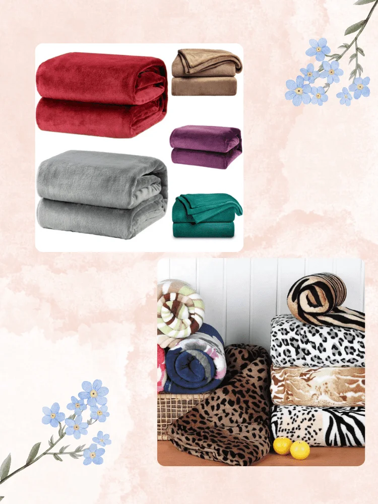 Kit with 1 Double Blanket Pattern Soft Printed Microfiber Blanket