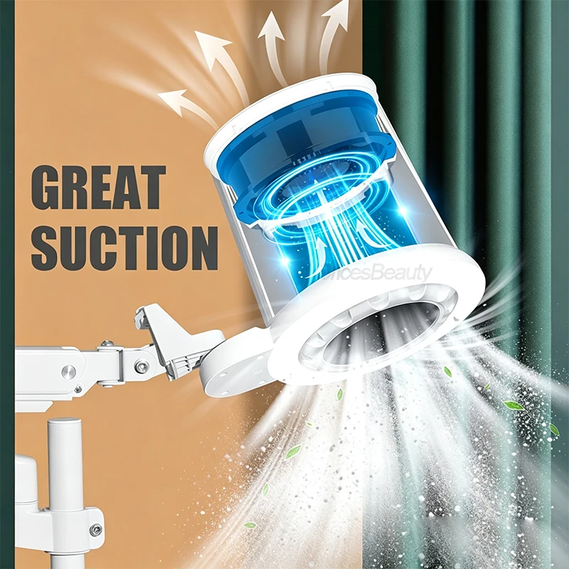 2026 New Professional Nail Dust Collector With LED Light Multi Angle Foldable Arm Adjustable Wind Speed Nail Suction