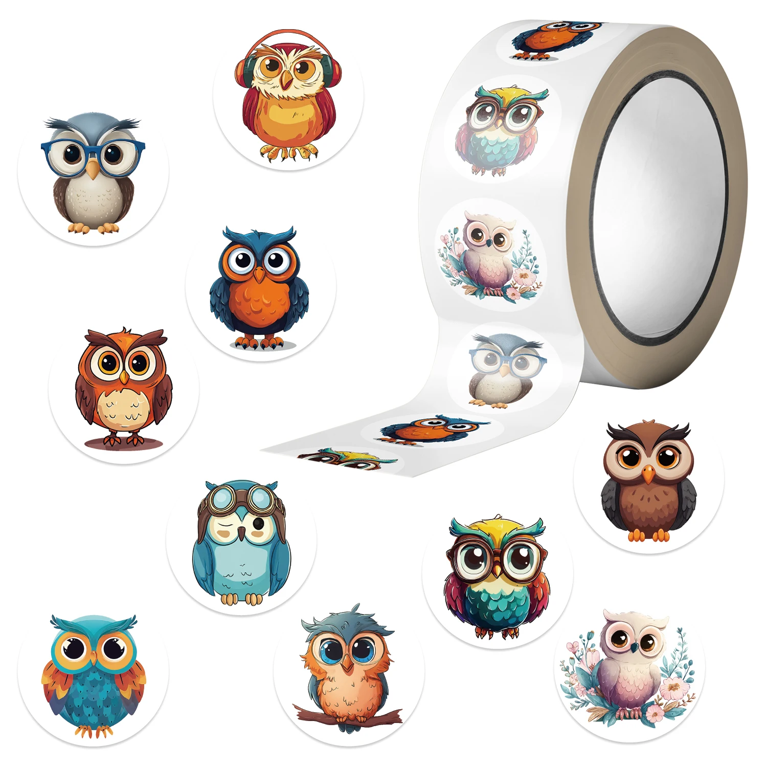 500 pezzi adesivo gufo carino adesivo animali per bambini decorazione giocattolo classico forniture per insegnanti di scuola adesivo incoraggiamento