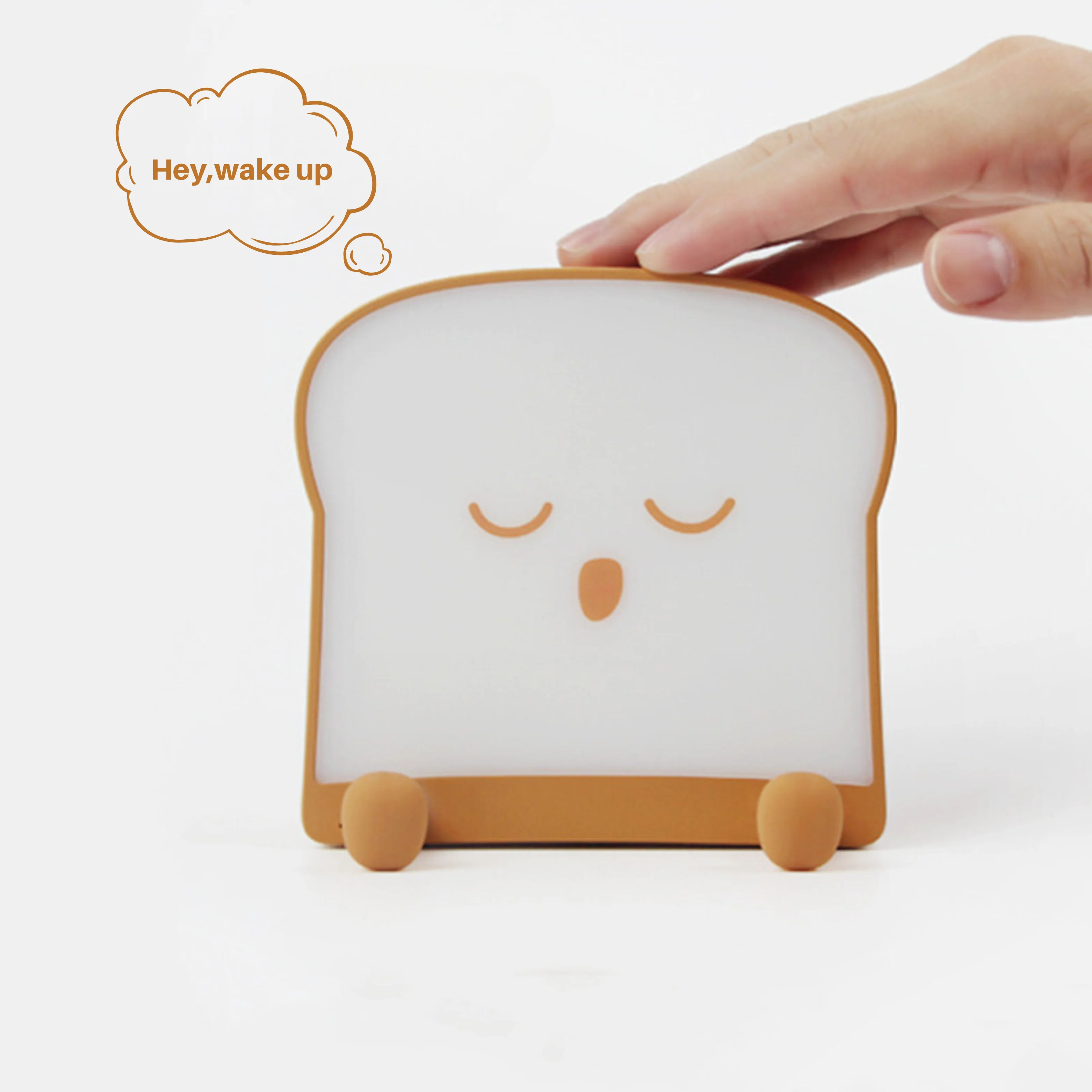 Cute INS LED Night Light Toast Bread Rechargeable Portable Bedroom Bedside Bed Lamp Birthday Gift Ideafor Tween Teenage