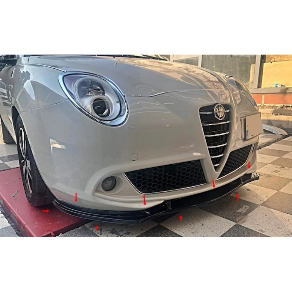 Per Alfa Romeo Mito paraurti anteriore Lip Body Kit Spoiler Splitter diffusore 3 pezzi plastica ABS di alta qualità Sport professionale