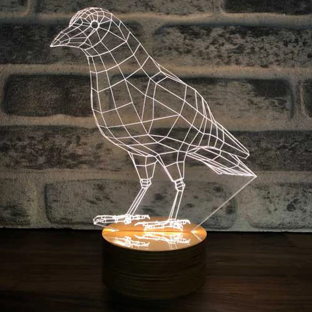 

Superbly Designed Decorative Gift LED Table Lamp with Crow Figure - Adds Elegance and Style to Your Home or Office Decor